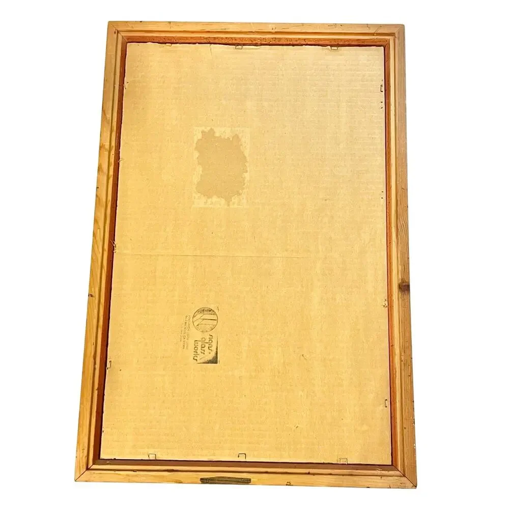 Vintage Frangelico Liqueur Bar Mirror Sign Wood Frame 15x23 Signs Glass Works